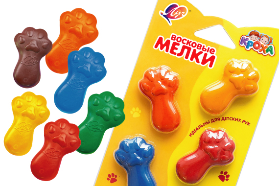Восковые мелки «Лапки» серии «Кроха»