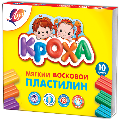Пластилин мягкий восковой "Кроха" 10 цв.