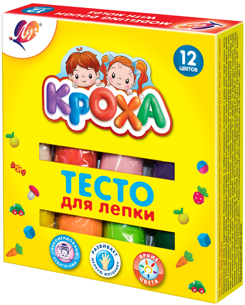 Тесто для лепки "Кроха" 12 цв.